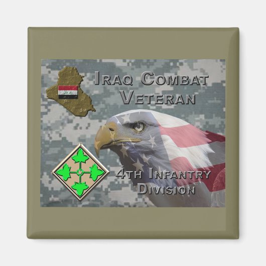 4. Infanterie Div Irak Combat Veteran Magnet (Vorne)