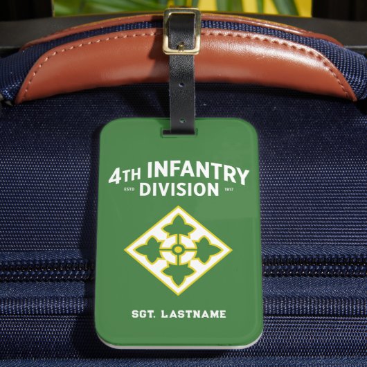 4. Infanterie "Ivy" Division anpassbar Gepäckanhänger (Vorderseite Insitu 2)