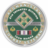4. Infanterieabteilung Afghanistan Veteran Car Aufkleber (Vorderseite)