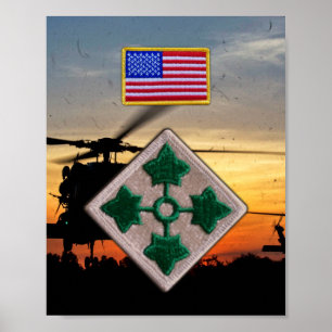 4. Infanterieabteilung Veterans Vets Patch Print Poster