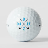 4 Initialen oder vier Buchstaben Name Blau Golfball (Vorderseite)