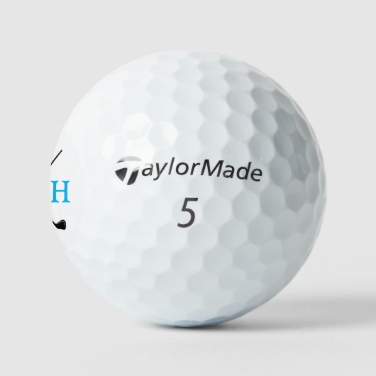 4 Initialen oder vier Buchstaben Name Blau Golfball (Logo)
