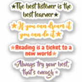 4 Inspirational Quotes for Elementary Students |  Aufkleber (Vorderseite)