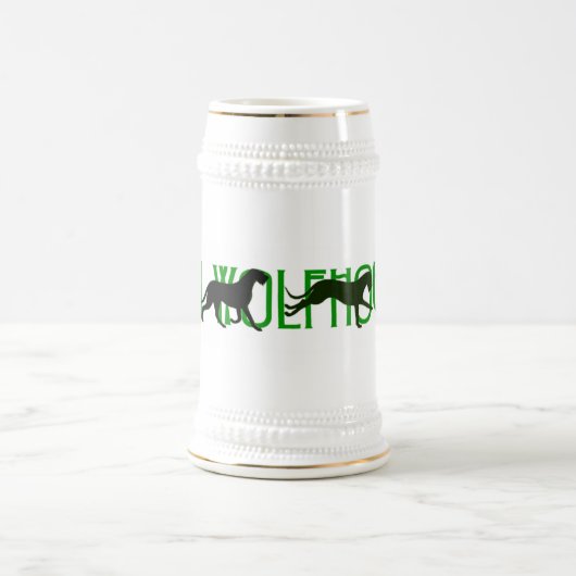 4 irischer Wolfhound-Silhouetten Bierglas (Mittel)