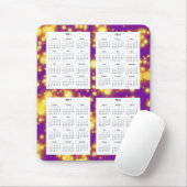 4-Jahr-Kalender auf lila Funken-Entwurf Backgrd. Mousepad (Mit Mouse)