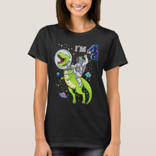 4 Jahre alt 4. Geburtstag Boy Astronaut Reiten T R T-Shirt
