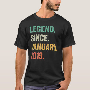 4 Jahre alt 4. Geburtstag Junge Legende seit Janua T-Shirt
