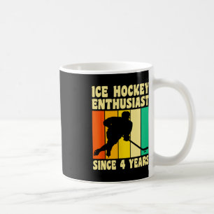 4 Jahre alt 4 Geburtstag Vintag Eishockey 4. Gebur Kaffeetasse
