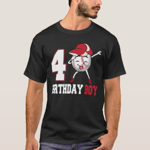 4 Jahre alt Dabbing Baseball 4. Geburtstag Junge T T-Shirt