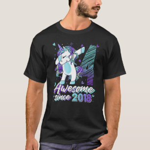 4 Jahre alt Einhorn Dabbing 4. Geburtstag Girl Uni T-Shirt