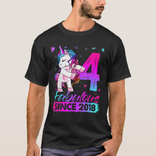 4 Jahre alt Einhorn Flossing 4. Geburtstag Mädchen T-Shirt