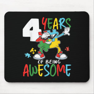 4 Jahre alt Geburtstag Autistische Jungen Autismus Mousepad