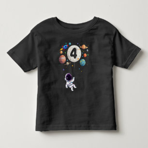 4 Jahre alt Geburtstagsplaneten Astronaut 4. Gebur Kleinkind T-shirt