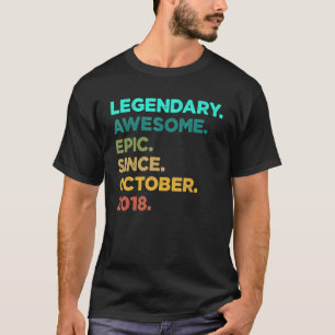 4 Jahre alte Legende Seit Oktober 2018 4. Geburtst T-Shirt