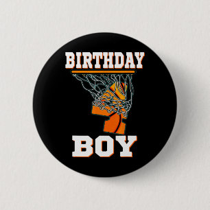 4 Jahre alter Basketball Boy 4. Geburtstag Party C Button