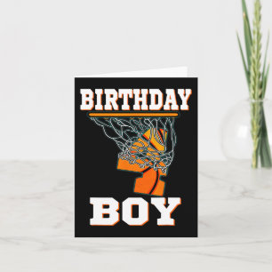 4 Jahre alter Basketball Boy 4. Geburtstag Party C Karte