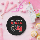 4 Jahre alter Karate Ninja Party Kinder 4. Geburts Pappteller (Party)