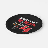 4 Jahre alter Karate Ninja Party Kinder 4. Geburts Pappteller (Schrägansicht)