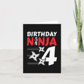 4 Jahre altes Ninja Party Sterne Kinder 4. Geburts Karte (Vorderseite)