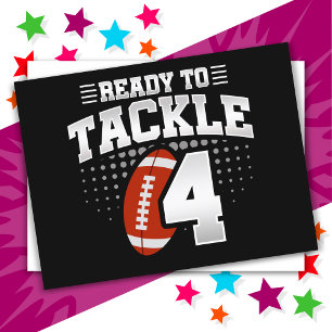 4 Jahre altes Tackball Party Kinder 4. Geburtstag Postkarte