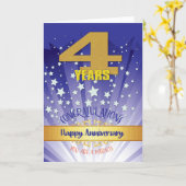 4 Jahre Erholung Jahrestag kühne Zahl Karte (Gelbe Blume)