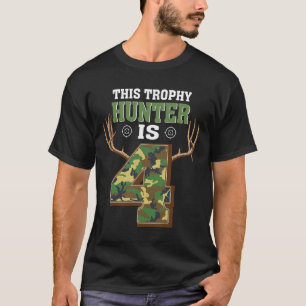 4 Jahre Jäger 4. Geburtstag Party Hirschjäger T-Shirt