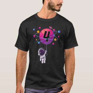 4 Jahre Junge Astronautin 4. Geburtstag T-Shirt