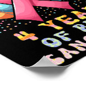 4 Jahre Krebs freie Brust Ca Poster (Ecke)