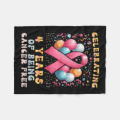 4 Jahre Krebs-freies Brustkrebs Fleecedecke (Vorderseite (Horizontal))