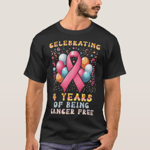 4 Jahre Krebs-freies Brustkrebs T-Shirt