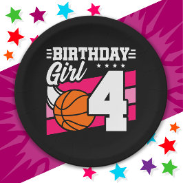 4 Jahre Party Basketball 4. Geburtstagskind Pappteller