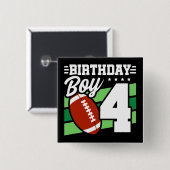 4 Jahre Party Thema 4. Geburtstag Junge Button (Vorne & Hinten)
