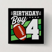 4 Jahre Party Thema 4. Geburtstag Junge Button (Vorderseite)