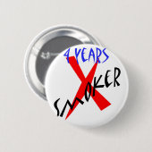 4 Jahre Rot X-Raucher Button (Vorne & Hinten)