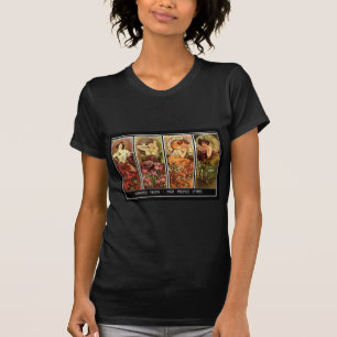4 Jahreszeiten Alphonse Mucha T-Shirt