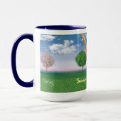 4 Jahreszeiten mit textgroßer Combi-Kaffee-Tasse Tasse (Links)