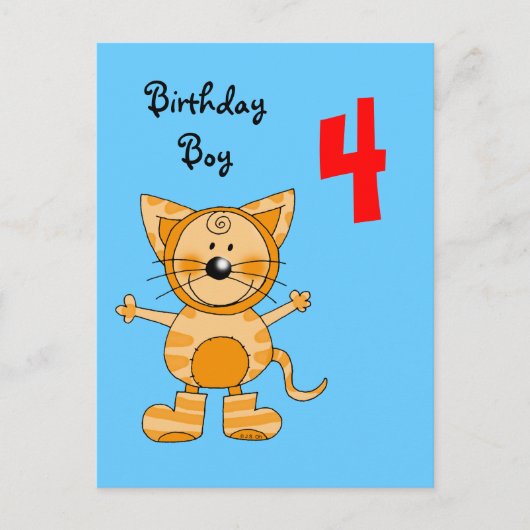 4-jähriger Geburtstag Postkarte (Vorderseite)