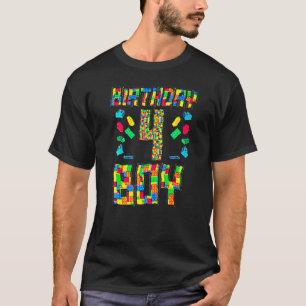 4-jähriger Geburtstagskind mit Rätsel-Spielen Klei T-Shirt