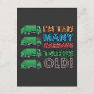 4-jähriger Müllmann-LKW 4. Geburtstag Postkarte
