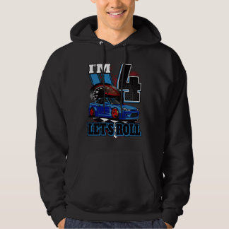 4-jähriger Rennwagen Geburtstag 4. Geburtstag Renn Hoodie