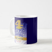 4-jähriges CUSTOM Erholung Jubiläum Fett Zahlen Kaffeetasse (Vorderseite Links)