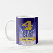 4-jähriges CUSTOM Erholung Jubiläum Fett Zahlen Kaffeetasse (Links)