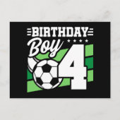 4-jähriges Fußball-Party 4. Geburtstag Junge Postkarte (Vorderseite)