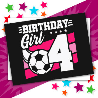 4-jähriges Fußball-Party 4. Geburtstagskind Postkarte