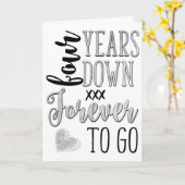 4-jähriges Jubiläum, 4-jährig, 4-mal für immer Karte (Gelbe Blume)