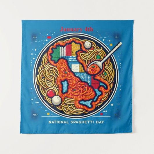 4. Januar - Nationaler Spaghetti-Tag Wandteppich (Vorderseite)