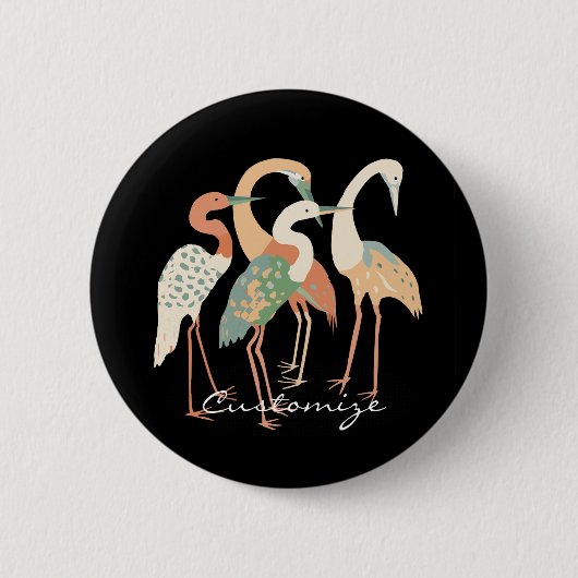 4 Japanische Krane Thunder_Cove Button (Vorderseite)