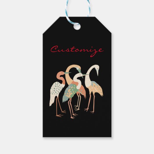 4 Japanische Krane Thunder_Cove Geschenkanhänger (Vorderseite)