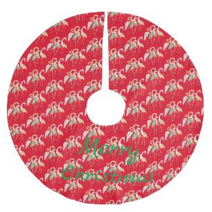 4 Japanische Krane Thunder_Cove Polyester Weihnachtsbaumdecke