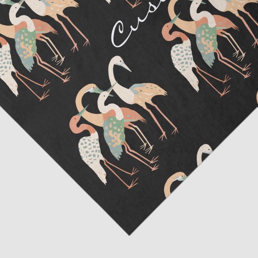 4 Japanische Krane Thunder_Cove Seidenpapier (Ausschnitt)